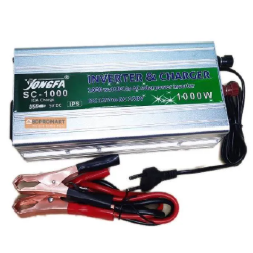 Jongfa 1000W Solar Inverter 12V DC to 220V AC with IPS function + 10A Battery Charger + USB (4 in 1)