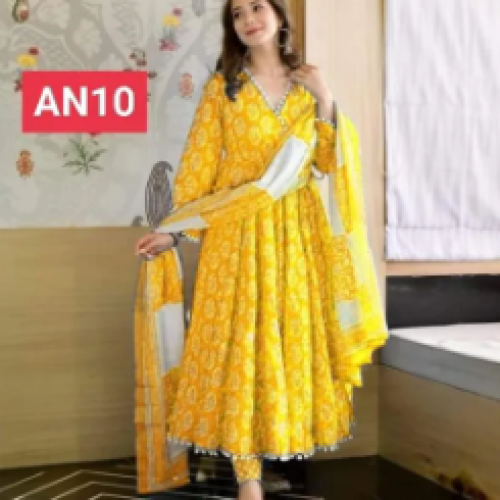 Premium Soft Linen Three-Piece Dresses For Women: Stylish Printed Kameez And Salwar Set – Easy-Care &amp; Perfect Fit (Sizes 36-42)