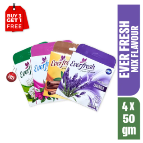 Ever Fresh Mix flavour (Buy 3 Get 1 FREE) Bathroom Air Freshene Blockr 50 gm each (Lavender, Rose, Jasmine &amp; Sandal)