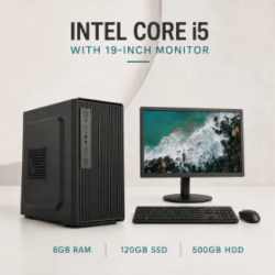 Intel Core i5 RAM 8GB SSD 120GB OR HDD 500GB Graphics 2GB Built in Gaming PC Win 10 64 Bit And 'Monitor 19 inch' Full NEW Desktop Computer Set