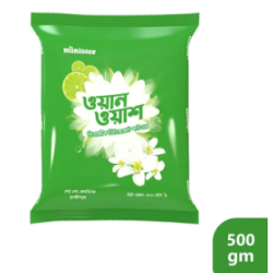Minister One Wash Synthetic Detergent Powder (Lemon &amp; Jasmine) - 500gm